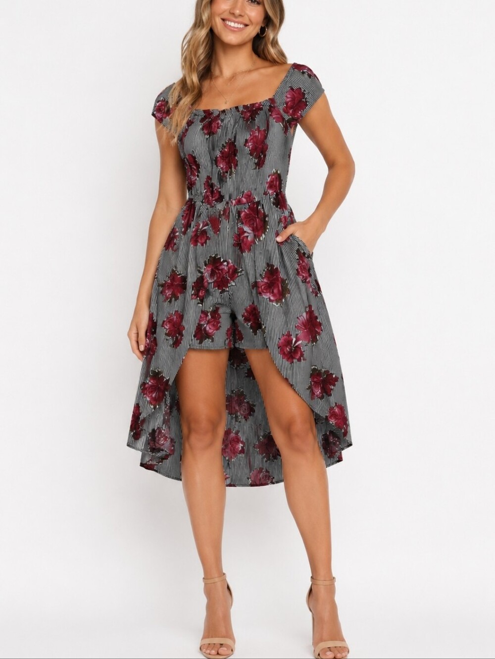 Speed Control ~Woman Size L~ Multicolor Floral Print Dress/Shorts NWT